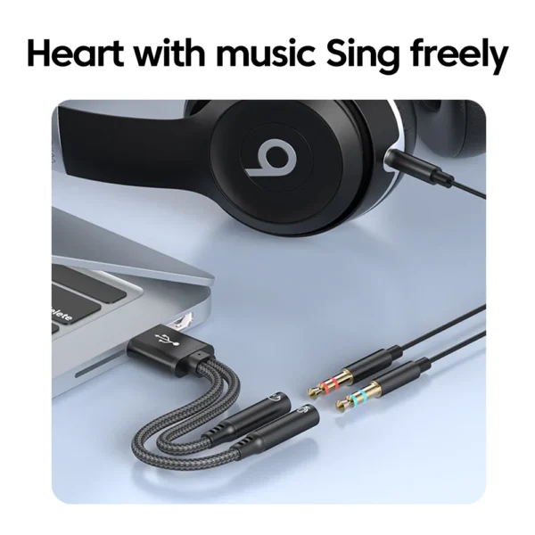 USB A to Dual 3.5mm Jack Audio Cable DCA Chip Listen Music/Voice Heaphone Adapter USB to 3.5mm Jack Audio Adapter For Lapto - Image 2