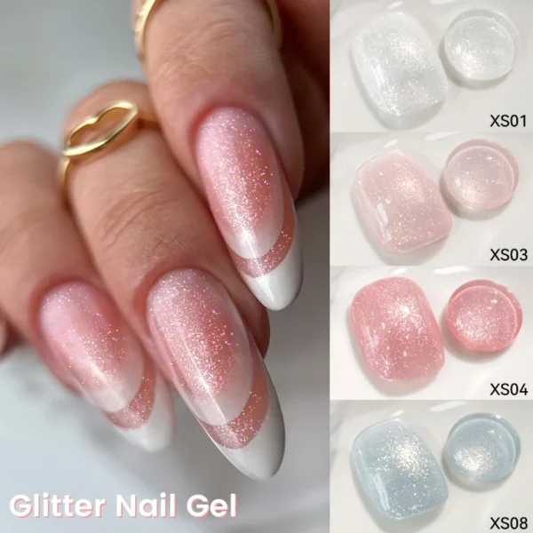 LILYCUTE 7ml Shiny Glitter Nail Gel Polish Pearl Shell Sparkling White UV LED Varnishes Soak Off Gel Manicure Decoration - Image 4