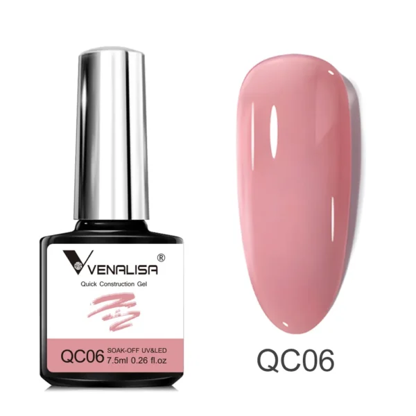 VENALISA Quick Construction Gel Jelly Color Semi Transparent Nail Gel Polish Fast Construction Soak Off UV LED Nude Pink Gel 7.5 - Image 6