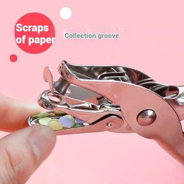 Single Hole Punch 8 Sheet Capacity 6mm Diameter Hole Puncher Hand Paper Scrapbooking Punches for Home Office School Supplies - Image 4