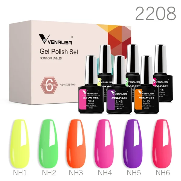 6pcs Venalisa Construction Gel Kit Stronger Jelly Color Reinforce Natural Nail Varnish Rubber Base Color Series Nude Collection - Image 3