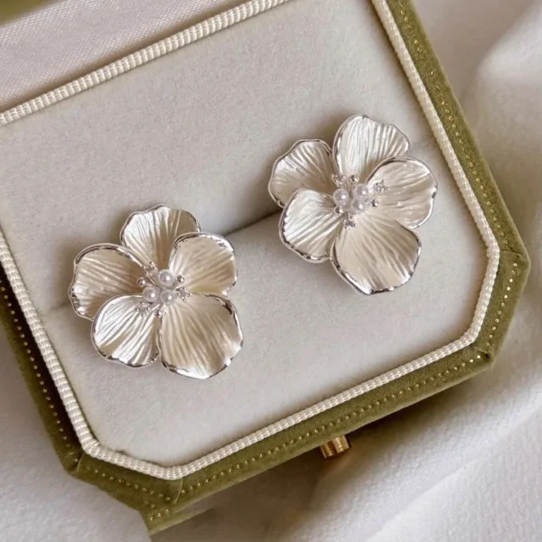 925 Sterling Silver Vintage Earrings For Women Trendy Simple Sparkling Flower Earring Jewelry Prevent Allergy Party Accessories - Image 6