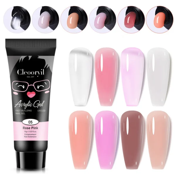 15ml/30ml Nail Extension Gel Nail Build Poly Nail Acrylic Gel UV LED Quick Extension of Crystal Model Painless Crystal Glue - Image 4