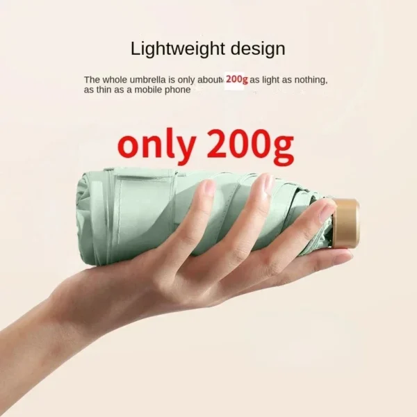 55% Off Mini Sun Umbrella Small Pocket Rain Umbrella Vinyl Folding UV Ultraviolet Protection Sun Shade Pocket Parasol Capsule - Image 4