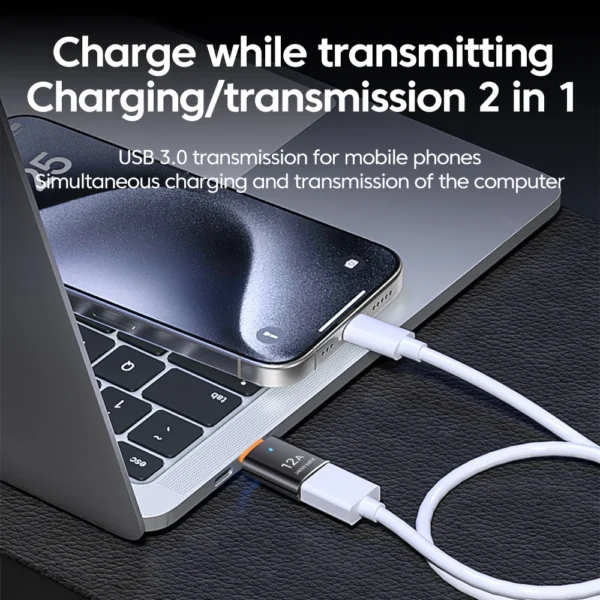 12A USB 3.0 Female To Type C Male 240W Max Fast Charging Adapter 5Gbps Transmisson OTG USB C Converter For PC cellphone - Image 3