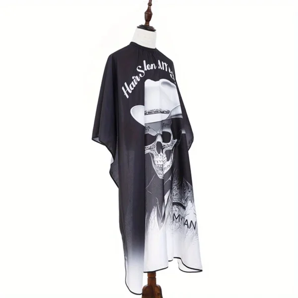 Skull Print Design – Vibrant Mexican Skull Print Salon Barber Cloth Adjustable Snap Closure Haircut Apron for Hair Styling - Image 4