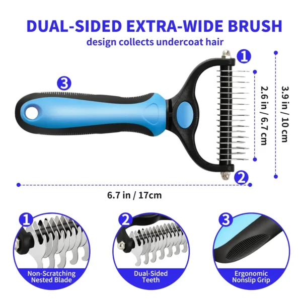 Professional Pet Deshedding Brush Dog Hair Remover Pet Fur Knot Cutter Puppy Cat Comb Brushes Dogs Grooming Shedding Supplies - Image 5