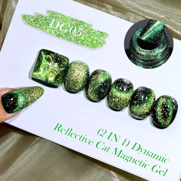 LILYCUTE 7ml Shining Green Blue Cat Magnetic Gel Nail Polish Soak Off Summer Glitter Gel Polish Semi Permanent UV LED Nail Gel - Image 6