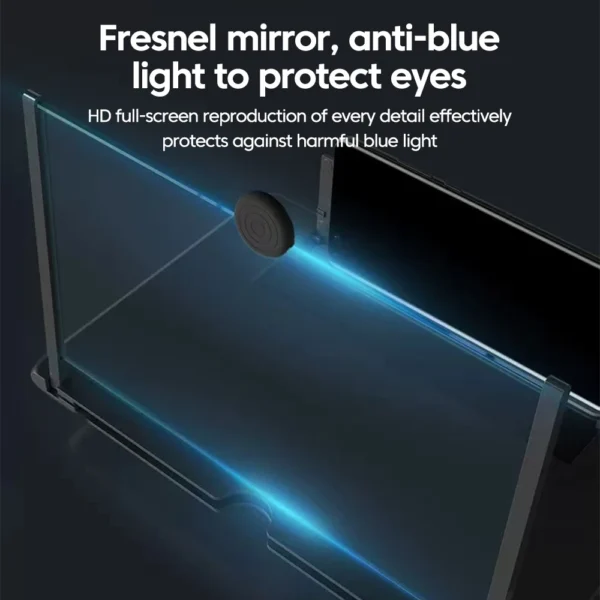 HD Portable Phone Screen Amplifier - 6.5" Pull-Out Fresnel Lens Anti-Blue Light Foldable Stand for Eye Protection - Image 3