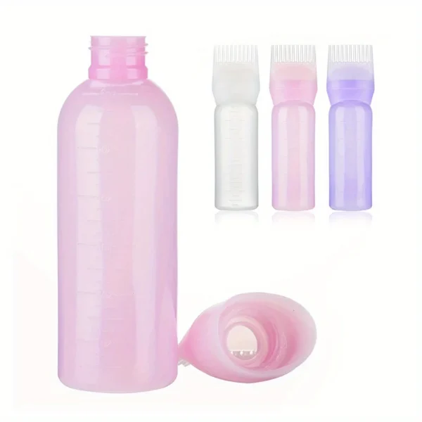 2pcs/Set Silicone Hair Comb With Root Comb Applicator Bottle Set Hair Oil Applicator Shampoo Brush Salon hair styling tools - Image 5