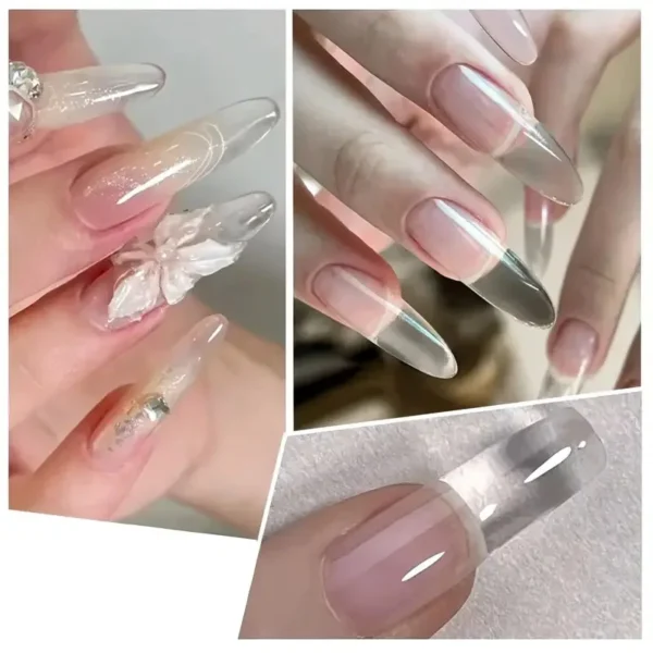 LILYCUTE 8ml Clear Non Stick Hand Extension Gel Nail Polish For 3D Shaping Nail Art Solid Milky Jelly Hard Gel For Fake Nail DIY - Image 3
