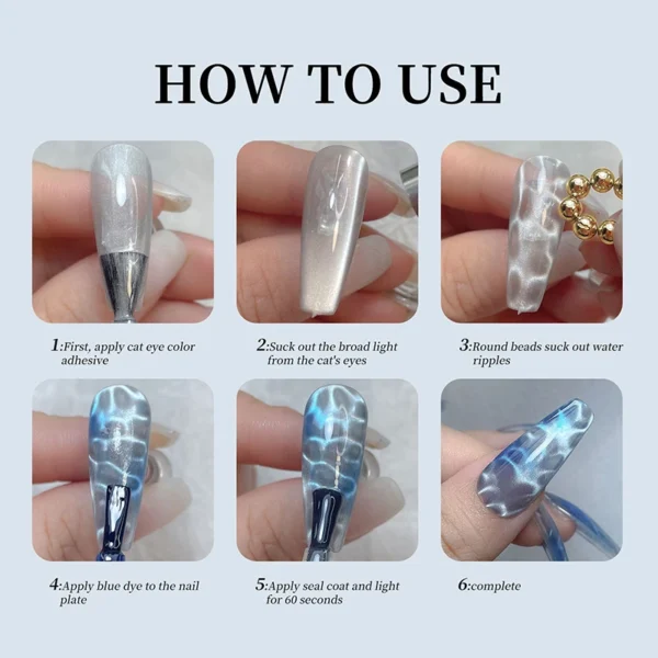 10pcs/20pcs Water Ripple Cat Eye Magnetic Gel Beads Multifunctional Nail Art Flower Carving Cat Magnet DIY Nail Art Design Tool - Image 4