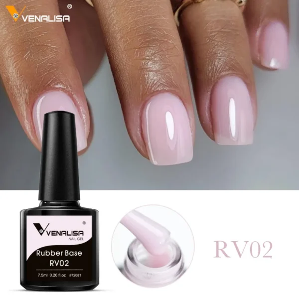 VENALISA Color Rubber Base Coat Jelly Color Semi Transparent Nail Gel Polish 7.5ml Gellack Great Coverage Beauty Nail Manicure - Image 3