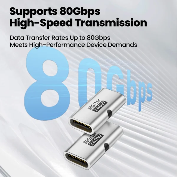 240W PD USB C Female to Female Adapter 40Gbps High-Speed 8K 60Hz Video for Thunderbolt 4/3 MacBook Pro Air iPad USB-C HUB - Image 6