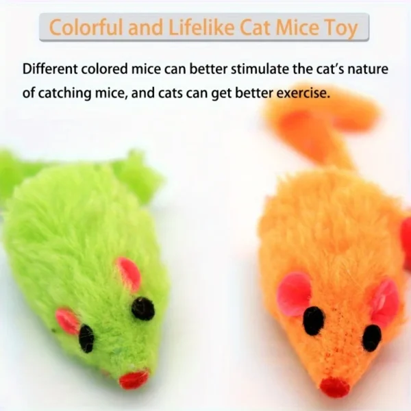 25 Pack Plush Little Mice Cat Toys Mouse Shaped cat Toys Interactive Mouse Toys Suitable for Aggressive Games Sports - Image 3