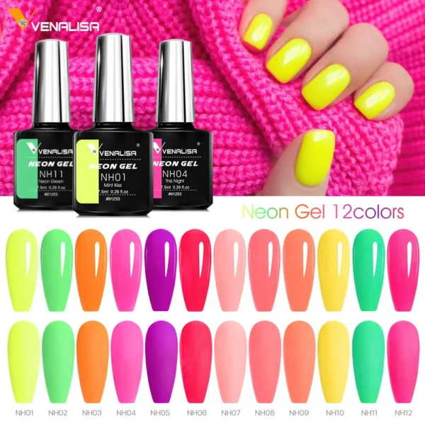 Venalisa Nail Gel Polish Pure Color Gel Super Gorgeous Nail Manicure Semi Permanent Soak off UV LED CANNI Nail Gel Varnish - Image 5