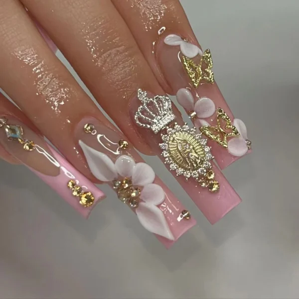 20pcs Crown Design Nail Charms With Rhinestones Nail Art Accessories Nail Art Supplies For Women And Girls Nail Art Jewelry - Image 5