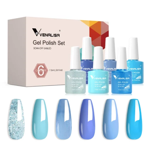 Venalisa Nail Gel Polish Kit HEMA TPO FREE Nude Pink Color Collection Self Leveling Full Coverage Nail Manicure Set 6Pcs Kit - Image 4