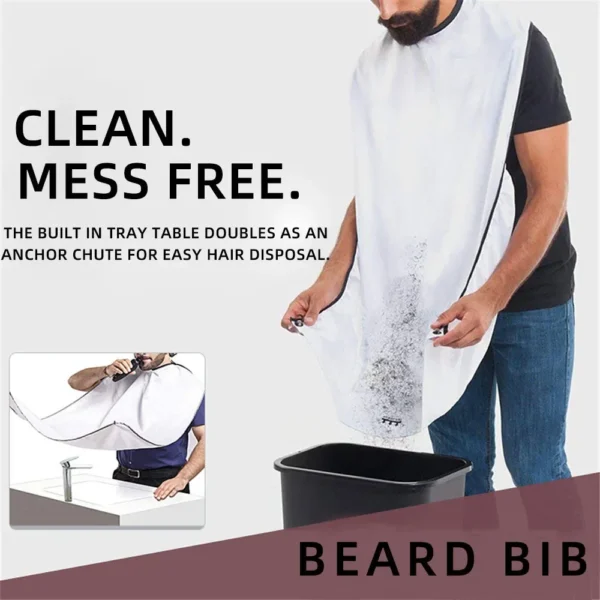 Male Shaving Apron Beard Catcher Cape Care Bib Face Shaved Hair Adult Bibs Shaver Cleaning Hairdresser for Man Clean Apron Gift - Image 3