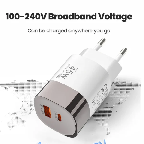 45W Fast Charging USB Type C Phone Charger PD3.0 QC3.0 Super Charge EU/UK/US Charger For Samsung Poco Xiaomi Iphone 17 16 15 - Image 3
