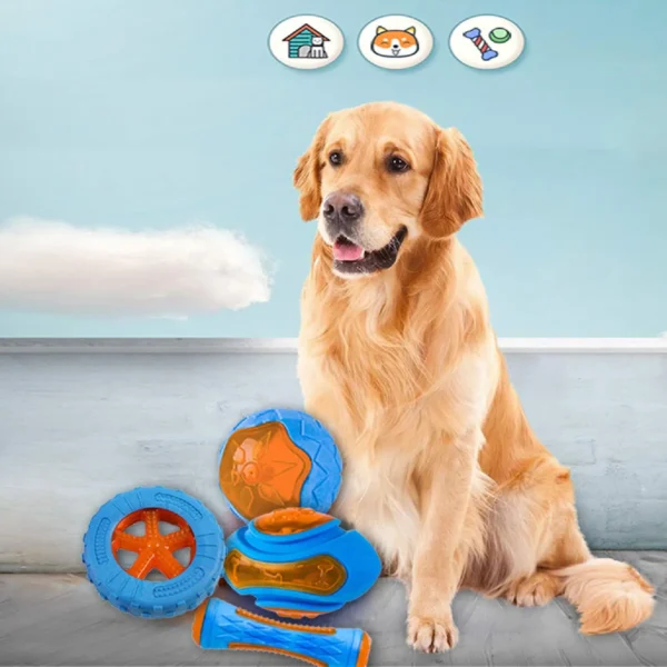 Rubber Dog Toys for Dog Chewing Bite Resistant Squeaky Training Playing Toy Interactive Dog Toys for Large Dogs Teeth Cleaning - Image 6