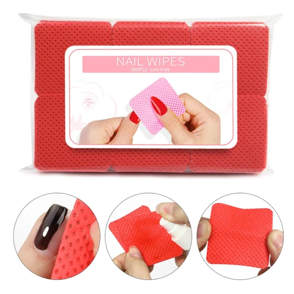 Misscheering Nail Polish Remover Wipes Nail Cleaning Pads, Non Woven Nail Pads for Women Girl Beauty Salon Nail Art Tool - Image 4