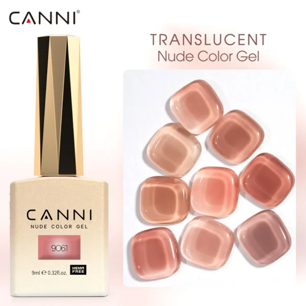 Canni TPO FREE Nail Gel Polish 9ml Jelly Color Transparent Semi Permanent Natural Nude Collection French Nail Gel Lacquer - Image 4