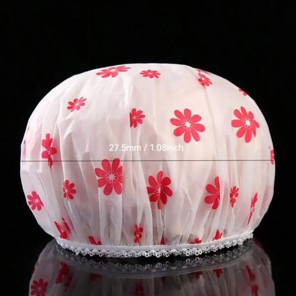 5pcs Waterproof Shower Cap WOMEN'S Household Bathing Anti-oil Smoke Hair Care Shower Cap Dry Hair Cap - Image 5