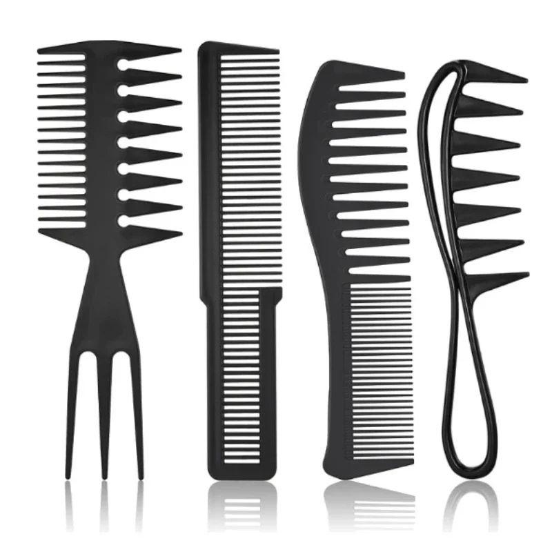 kf-S947a2ec2861542668793b92eb65a3114s 2/3/4pcs Wide Tooth Curl Comb Detangling Comb Texture Comb For Curly Wet Wavy Thick Hair Wigs Salon Barber Hairstyle Tool - Image 1
