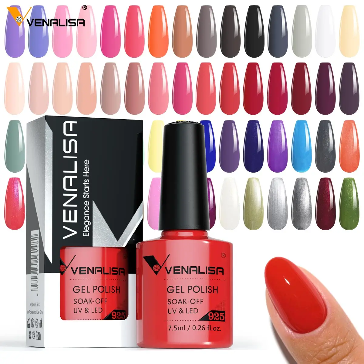 kf-S9511dc5d487042f9866daae8e8327116I Venalisa Nail Gel Polish TPO FREE HEMA FREE Soak Off UVLED Gel Varnish Full Coverage Super Texture Gorgeous Nail Manicure 7.5ml - Image 1