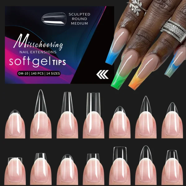 120/140pcs Exquisite box set Almond False Nail Tips Clear Matt Soft Fake Nails Extension For Home DIY Nail Salon Manicure Gift - Image 7
