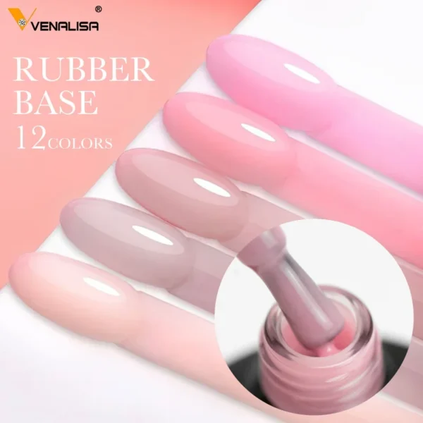 VENALISA Color Rubber Base Coat Jelly Color Semi Transparent Nail Gel Polish 7.5ml Gellack Great Coverage Beauty Nail Manicure - Image 4