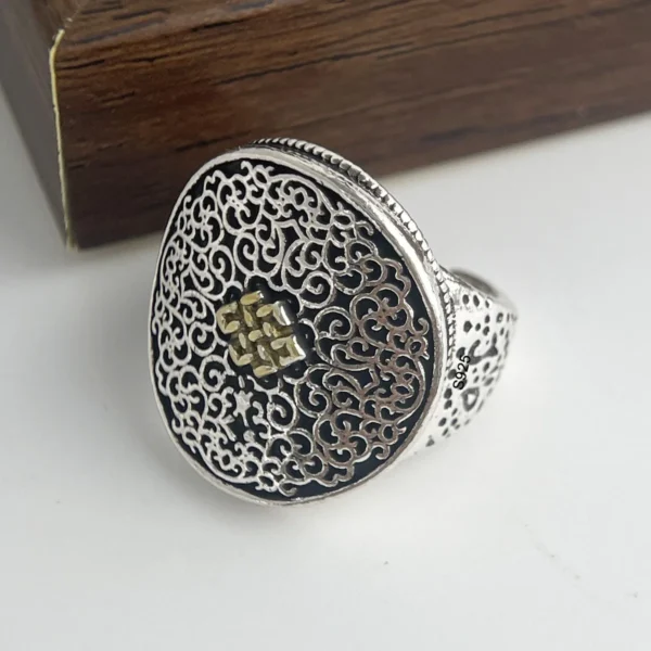 925 Sterling Silver Rings for Women Couple Minimalist Handmade Simple Vintage Pattern Ring Fine Jewelry Gift Prevent Allergy - Image 6