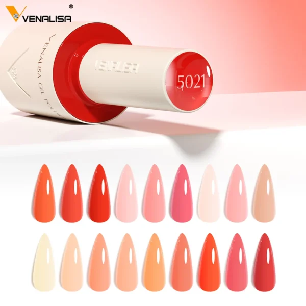 VENALISA 10ml Nail Gel Polish Pastel Pink Base French Nail Art with Rainbow Crystals Soak Off UV LED Long Lasting Semi Permanent - Image 4