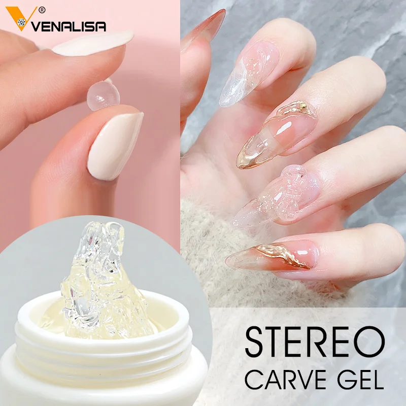 kf-S9a0d71c9cb814e9bbff8c9a19668aae6Q VENALISA Stereo Carve Gel PVC Soft Solid Gel Knead Into Various Shapes Nail Gel Polish For Nail Art Transparent UV Gel Soak Off - Image 1