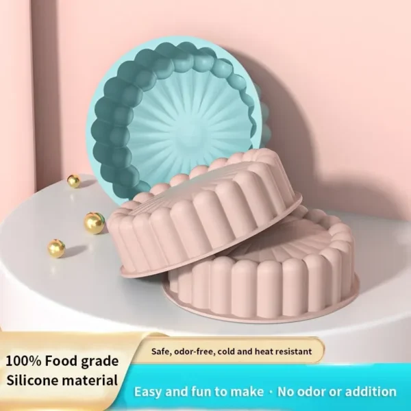 1PC Silicone Cake Pan Multi-Functional Round High Temperature Resistant DIY Baking Mold - Image 3
