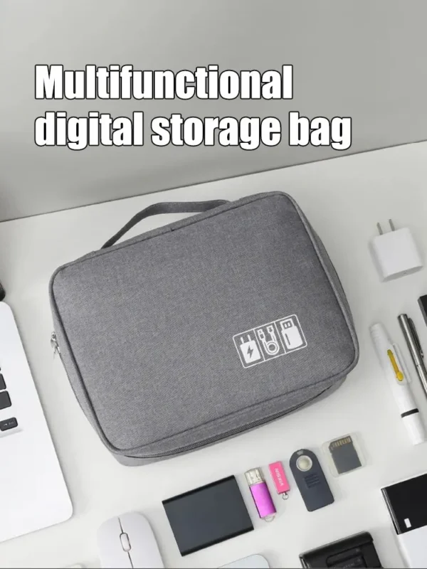 Multifunctional Digital Bag Data Cable Headphones Hard Drive Power Supply Digital Handbag Electronic Accessory Storage Bag - Image 4