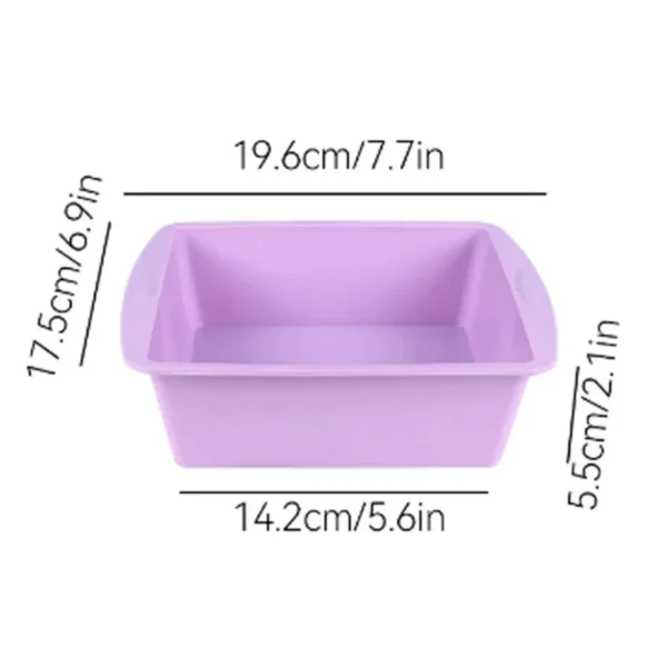 1/4Pcs Silicone Square Cake Plate Non-Stick Brownie Pot with Anti-Slip Handle Oven and Air Fryer Safe Perfect for Baking Cakes - Image 6