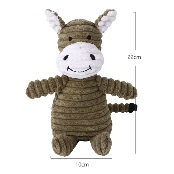 Plush Dog Toy Animals Shape Bite Resistant Squeaky Toys Corduroy Dog Toys for Small Large Dogs Puppy Pets Training Accessories - Image 3