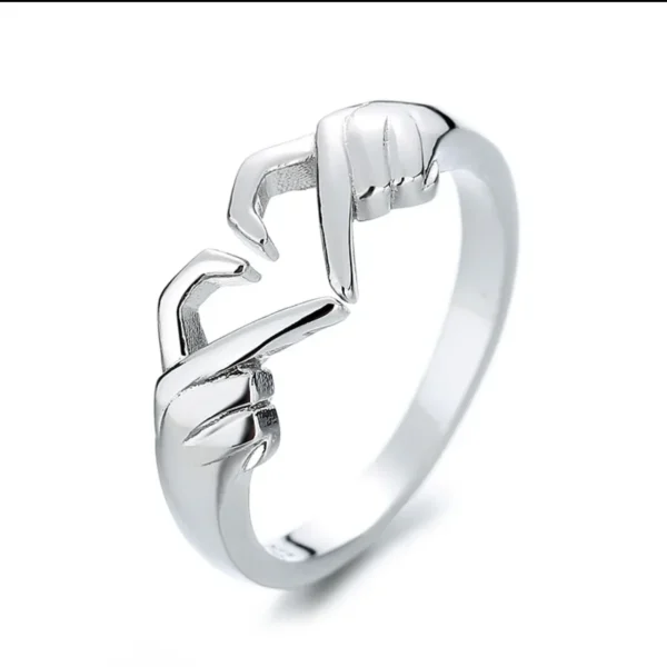 925 Sterling Silver Rings For Women Men Fine Jewelry Finger Adjustable Open Hug Heart Ring For Party Birthday Gift - Image 6