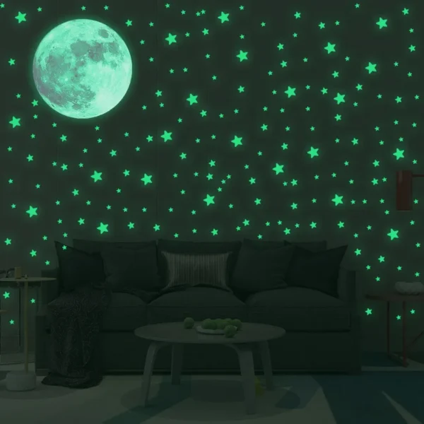 Luminous Moon Stars Wall Stickers for Kids room Bedroom Decor Glow in the dark Earth Wall Decals Noctilucent Stickers Home Decor - Image 3