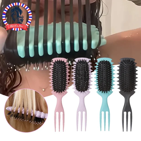1PC Candy bursh Curly Hair Styling Brush: Defined Curls on Wet Hair- Nylon Bristles Detangling Volumizing Comb for All Hair Type - Image 1