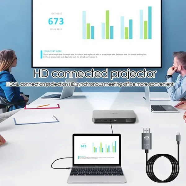 4K 30/60Hz USB C to HDMI Cable Type C Adapter HDTV Converter Cable For iPhone 15 TV Converter MacBook Air iPad Samsung laptop - Image 4