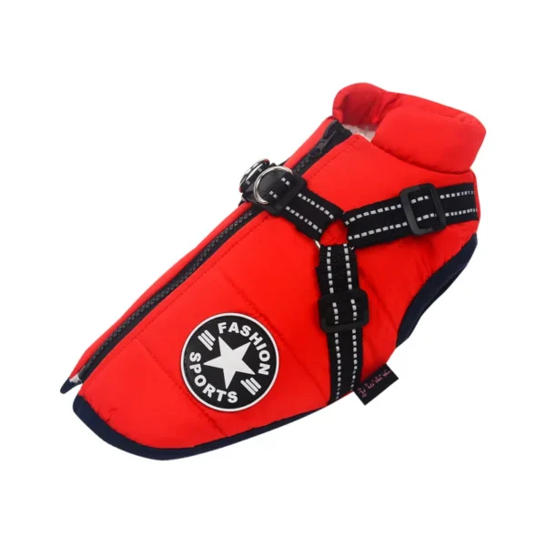 Large Pet Dog Jacket With Harness Winter Warm Dog Clothes For Labrador Waterproof Big Dog Coat Chihuahua French Bulldog Outfits - Image 3
