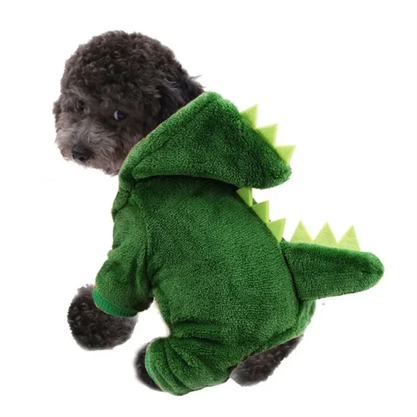 Pet Cat Dog Halloween Dog Clothes for Small Dogs Funny Dinosaur Cosplay Costume Winter Warm Cat Coat Fleece Hoodies Sweater - Image 5