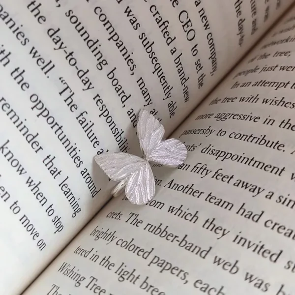 BF CLUB 925 Sterling Rings for Women Fashion Geometric Handmade Irregular Butterfly Ring Party Christmas Gift - Image 5