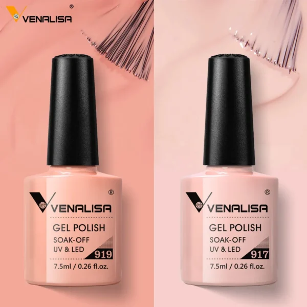 2pcs*7.5ml Venalisa Nude Color Gel Base Nowipe Top Coat Soak Off UV LED Gel Nail Polish Cosmetics Nail Art Manicure Nail Varnish - Image 2