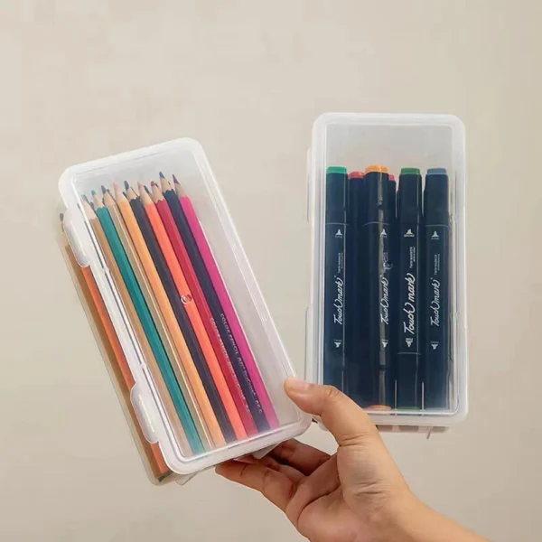 1/2/3/4pcs Plastic Translucent Pencil Case Large Capacity Pencil Boxes Portable Storage Organizer Box Student Office Supplies - Image 5