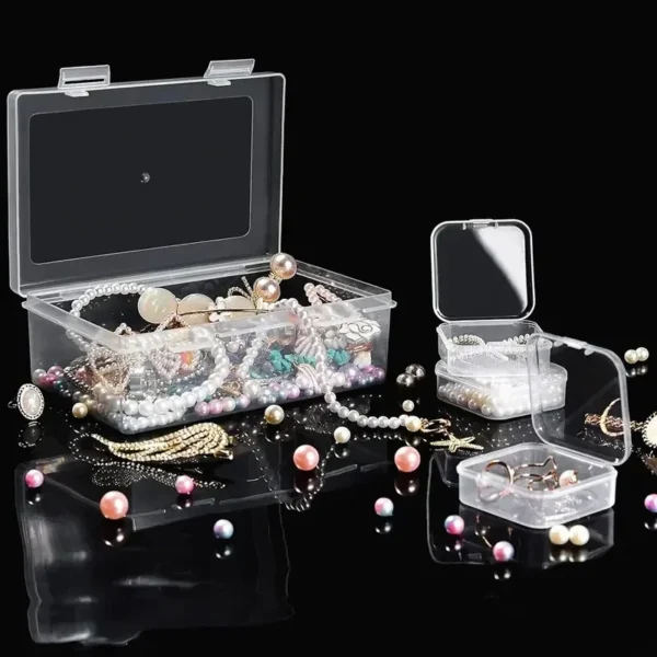 Transparent Plastic Box, Packaging Box, Female Jewelry Portable Handheld Diy Handmade Material Desktop Storage Set Box - Image 2