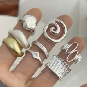 925 Sterling Silver Rings for Women Couple Minimalist Handmade Simple Round Line Ring Party Jewelry Gift Prevent Allergy